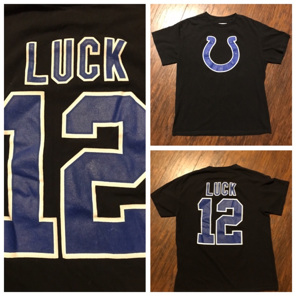 Colts T-shirt #12 Andrew Luck Medium Great Shape